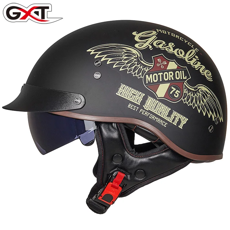 GXT Motorcycle Helmet Retro Scooter Motorcycle Open Face Half Helmet Protective  - $417.20