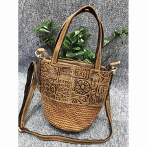 Vintage Pea Bag Niche Design Handbag Hand-Woven Stitching Leather Women&#39;... - £68.94 GBP