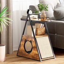 Cat house,end table.Wood cat condo black vintage pet furniture(D0102HEG3V2.) - £100.92 GBP