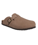 Khombu Men's Mule Suede Leather Clog Soft Cork Insole Shoes Black Tan Ne... - $29.99