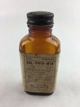 Vintage Cal-Phio-Min Pharmacy Medicine Bottle Dietary Supplement San Ped... - £18.38 GBP