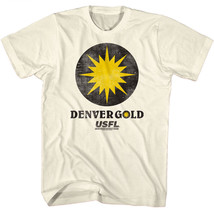 USFL Denver Gold Logo Men&#39;s T Shirt Colorado American Football League Team - £22.31 GBP+