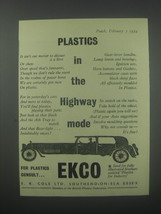 1954 Ekco Plastics Ad - Plastics in the highway mode - £14.53 GBP