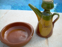   Pottery vinegar bottle,   and tapas dish , From Spain  - £56.09 GBP