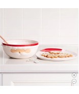 Home Essentials Serving Bowl Platter Set Santa Multicolor Christmas Ceramic - $96.81 CAD