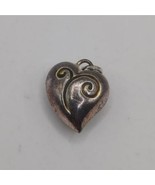 Vintage small Sterling Puffed Heart Pendant/Charm - $760.30 MXN