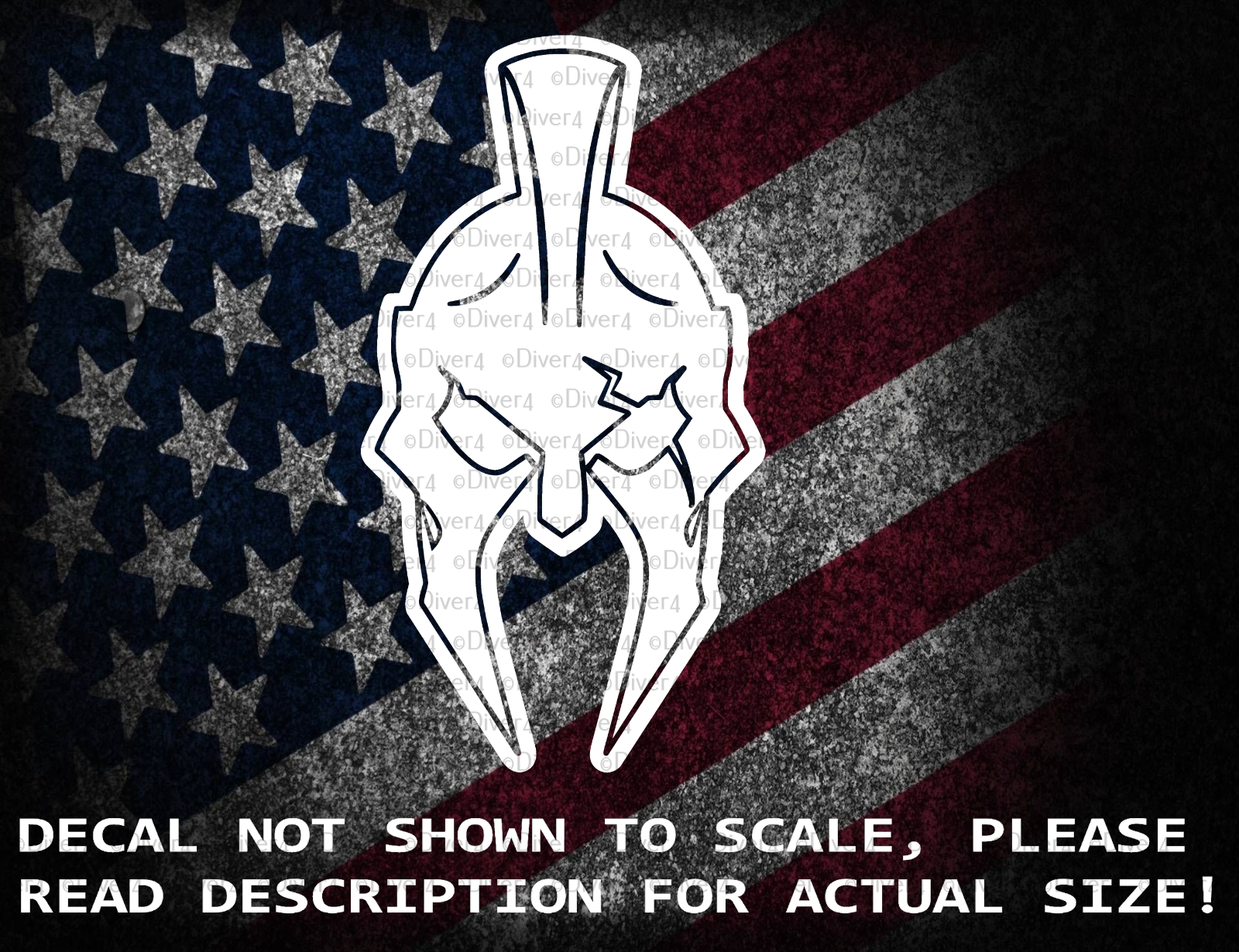 Battle Damaged Spartan Helmet Cut Vinyl Decal Sticker US Made US Seller - $6.72+