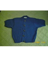 Honors Womens Medium Sweater Cardigan Short Sleeves Royal Blue Cotton - £3.92 GBP