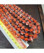 Vintage Handmade Blown Lampwork orange Glass Beads Necklace Triangle Shape - $578.60 MXN
