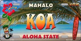 Koa Hawaii State Background Novelty Metal License Plate LP-7820 - £15.29 GBP