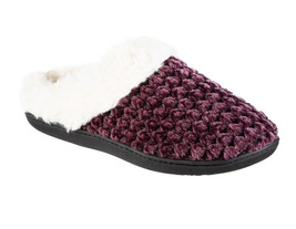 Isotoner Slippers Eco-Comfort Popcorn Chenille Erin Hoodback L 9-10 NEW - $16.78