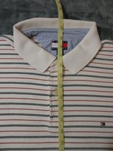 Nice Soft Tommy Hilfiger Red Blue White Stripe Polo Shirt Short Sleeve XXL - £21.13 GBP