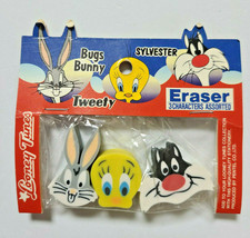 Bugs Bunny Tweety Eraser SANRIO 1997&#39; Old Cute Goods Super Rare - £19.85 GBP