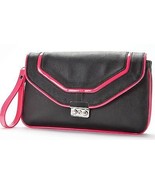 Apt 9 Caley Envelope Clutch Handbag Purse Wristlet Black Hot Pink - £19.65 GBP
