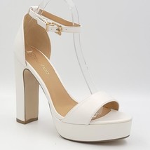 Boohoo Women Ankle Strap Platform Sandals Amy Size US 7 White Faux Leather - £6.99 GBP