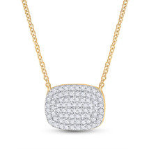 10kt Yellow Gold Womens Round Diamond Fashion Necklace 1/5 Cttw - £300.72 GBP