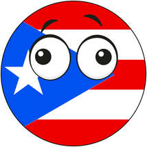 Puerto Rico Country Ball Derp Googly Eyes Vinyl Decal 6 inches wide - £7.87 GBP+