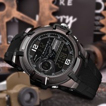 SANDA Dual Display Wrist Watch Men Watches Sports Watch For Men Clock Military W - £38.88 GBP