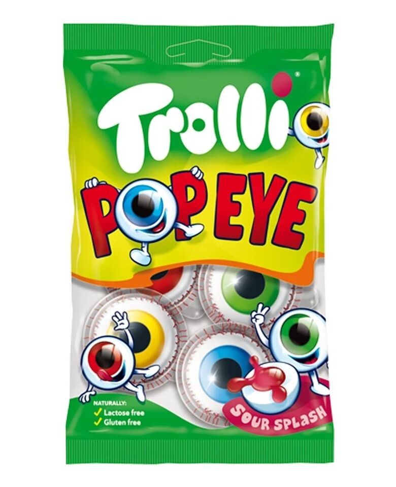 Trolli GLOTZER Eye Balls Popeye sour candy (4ct) FREE SHIPPING - $9.36