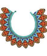 Colombian Beaded Necklace, Medicine necklace, Statement necklace,Rainbow... - $119.56