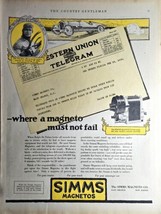 1919 SIMMS MAGNETOS-TRACKERS-RALPH DEPALMA-RECORD-WESTERN UNION Antique ... - $19.92