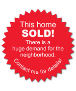 This Home Sold 2 Inch Burst, Red &amp; White, Roll of 1,000 Stickers - $53.25 CAD