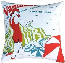 English Bay Bather Outdoor Throw Pillow, with Polyfill Insert - £63.23 GBP