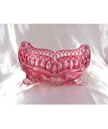 Pink Cut to Clear Footed Bowl # 25349 - $175.00