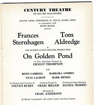 Showbill On Golden Pond 1979 Frances Sternhagen Tom Aldredge  - £8.90 GBP
