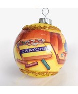 Vintage Christmas Tree Ornament Crayons Happy Holidays Shiny Brite - $24.35 CAD