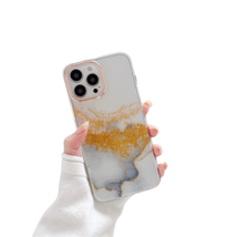 Anymob iPhone Case Orange Style Gradient Marble Double Sided Electroplated Soft  - £22.70 GBP