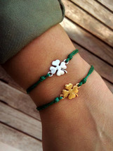 Four leaf clover bracelet Good luck gifts for men Lucky charm bracelet Good luck - £6.37 GBP