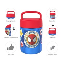 Zak! Designs Spider-Man 12 oz Vacuum Insulated Stainless Steel Food Jar ... - $18.57