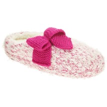 Walmart Brand Women&#39;s Pop Knit Clog Slippers Fuchsia W Bow Size Small 5-... - £10.51 GBP