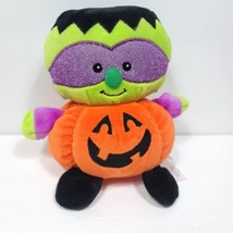 Halloween Frankenstein Glitter Mask Plush Jack O Lantern Pumpkin Stuffed Animal  - £15.81 GBP