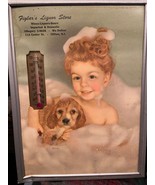 Vintage 8&quot; X 6&quot; Liquor Ad Thermometer Girl In Bathtub w/Puppy Pre-Owned g2 - €18,87 EUR