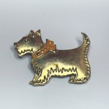 Gold-Tone Scottie Dog Brooch Vintage Scottish Terrier Pin - $221.44 MXN