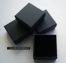 4 Jewelry gift boxes Matte Black 3 in 75mm cardboard presentation boxes JD052 - £5.52 GBP