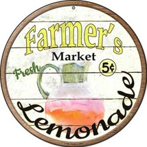 Farmer&#39;s Market Fresh Lemonade Novelty 8&quot; Metal Circular Sign NEW! - £7.06 GBP