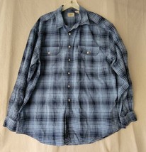 LL Bean Mens XL Plaid Button Up Shirt Blue Cotton OBHL4 - $17.72