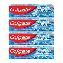 4 X 150 gm Colgate MaxFresh Breath Freshener Toothpaste, Peppermint Ice Blue Gel - £42.65 GBP