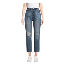 Straight Leg Jeans Juniors 5 High Rise Slim Cropped NoBo Dark Wash womens  - £7.77 GBP