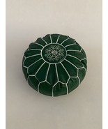 Green Moroccan Leather Pouf Cover - $142.00