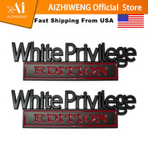2PCS White Privilege Car Metal Emblem Stickers Car Accessories Wall Decoration - £7.70 GBP