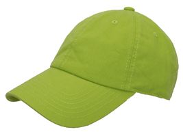 Lime - Polo Style Cotton Baseball Cap Adjustable Washed Unisex - £14.64 GBP