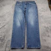 Ralph Lauren Pants Mens 36 Blue High Rise Pocket Button Zip Straight Denim Jeans - £20.20 GBP