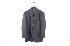 Vintage 50s Rockabilly Mens 42L Wool Herringbone 2 Button Suit Jacket Bl... - £54.26 GBP