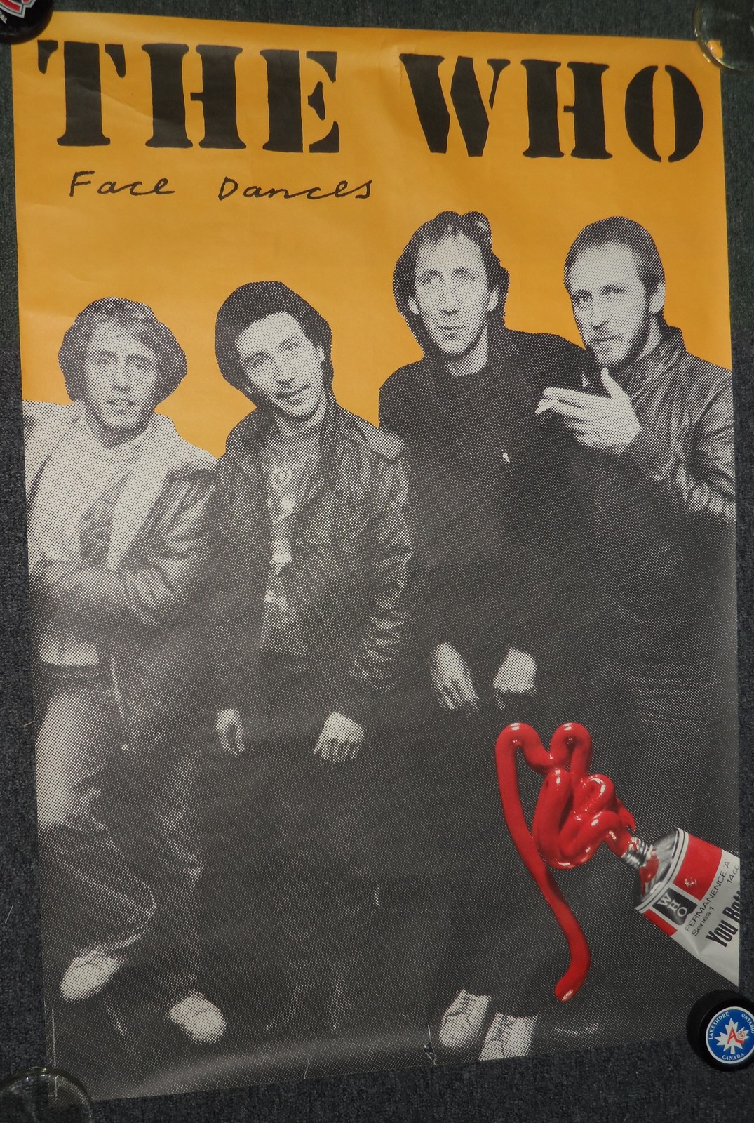 The Who Vintage Poster Face Dances 1981 39*27 Inch Large Peter Townsend VG+ - $69.95