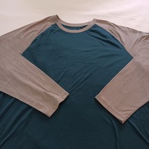 George Crewneck Men's Long Sleeve Green & Gray Cotton Blend T-Shirt 2XL (50-52) image 6