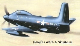 Vintage Warplane Douglas A2D-1 Skyshark Magnet #1 - £78.46 GBP